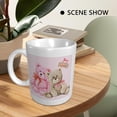 thumbnail image 4 of Valentines Mug Anniversary Decorative Cute Little Bears Love Letter Girls Pink And Brown Ceramic Insulated Unspillable Reusable Office Outdoor Gym Home Desk Hot Drinks Coffee Mug Gift 11 Ounce, 4 of 5