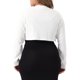 thumbnail image 3 of Cárdigan Plus Size Agnes Orinda para Mujeres, Chaquetas de Manga Larga, Abierto Frontal, Cárdigans Cortos 3X Blanco, 3 of 6