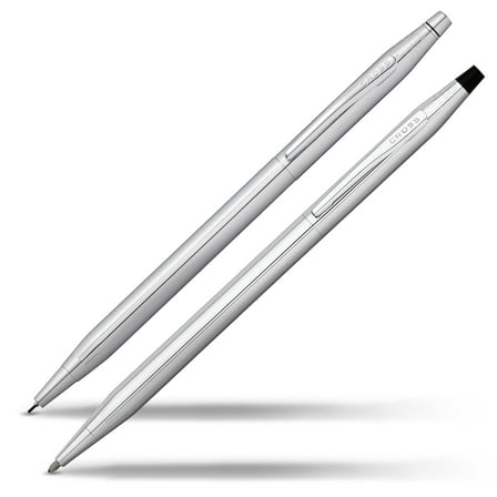 Cross Classic Century Refillable Medium Ballpoint Pen And 0.7mm Pencil Set, Includes Premium Gift Box - Lustrous Chrome