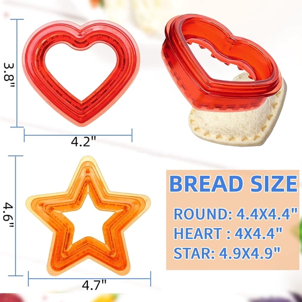 Bewildely 3 unids/set de selladores de sándwich, molde para hacer pan de plástico DIY, moldes portátiles para hornear tostadas de cocina Herramientas y accesorios para hornear Bewildely HA004594-00B