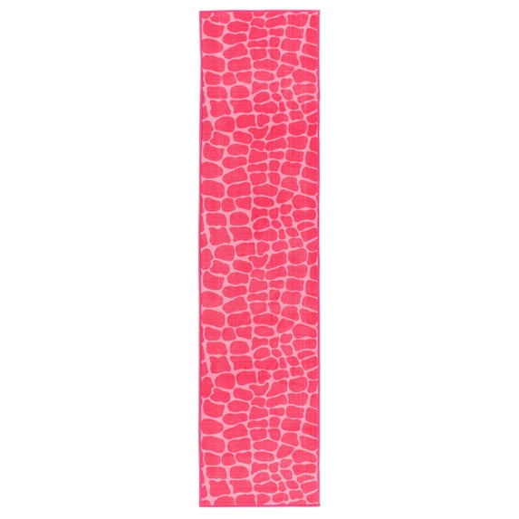 Furnish My Place Animal Print Rug - 2 ft. x 22 ft., Crocodile Pink, Nylon Rug for Patio, Garden, Hallway, Living Room