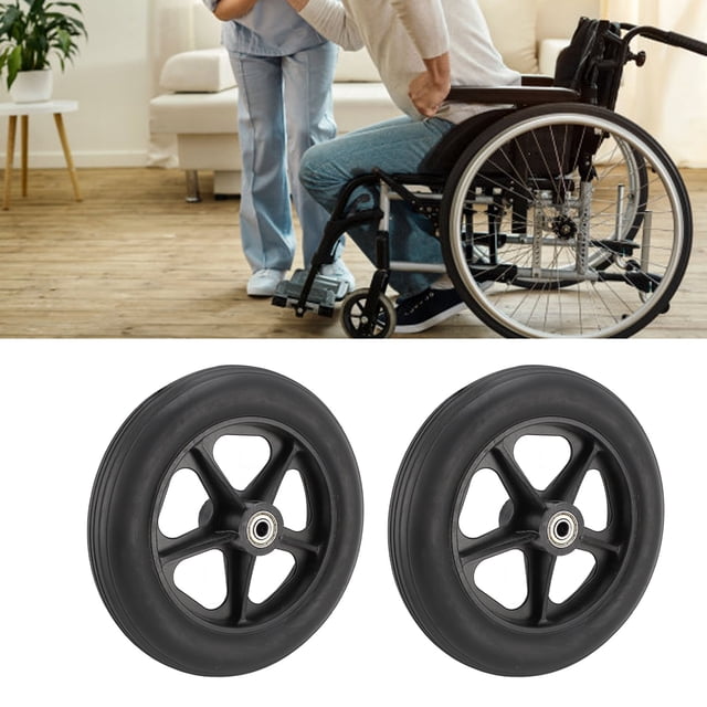 Ruedas De Repuesto Para Silla De Ruedas, Alta Capacidad De Carga, 2 Piezas, Rodamientos De Metal, Ruedas De PU Para Silla De Ruedas, Resistentes Al Desgaste Para Personas Mayores