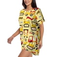 thumbnail image 2 of Bingfone Funny Construction Vehicles Print Pajamas Sets for Women Soft Short-Sleeved Pjs with Lounge Shorts Two Piece Sleepwear, 2 of 8