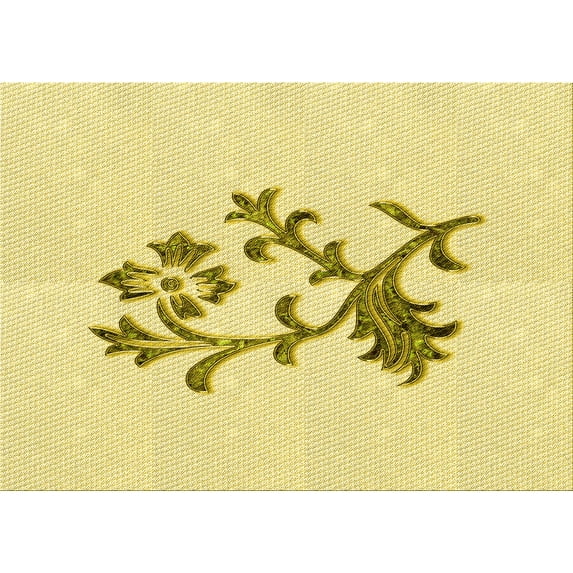 Ahgly Company Indoor Rectangle Patterned Sun Yellow Area Rugs, 8' x 12'