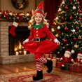 thumbnail image 4 of PMVFHDE Kids Girls' Christmas Elf Costume Set Holiday Costume Set with Matching Accessories for Holiday Party Role Play Cosplay, 4 of 4