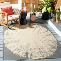 Safavieh Courtyard Lincoln Radiant Indoor/Outdoor Area Rug, Dark Gray/Beige, 5'3" x 7'7"