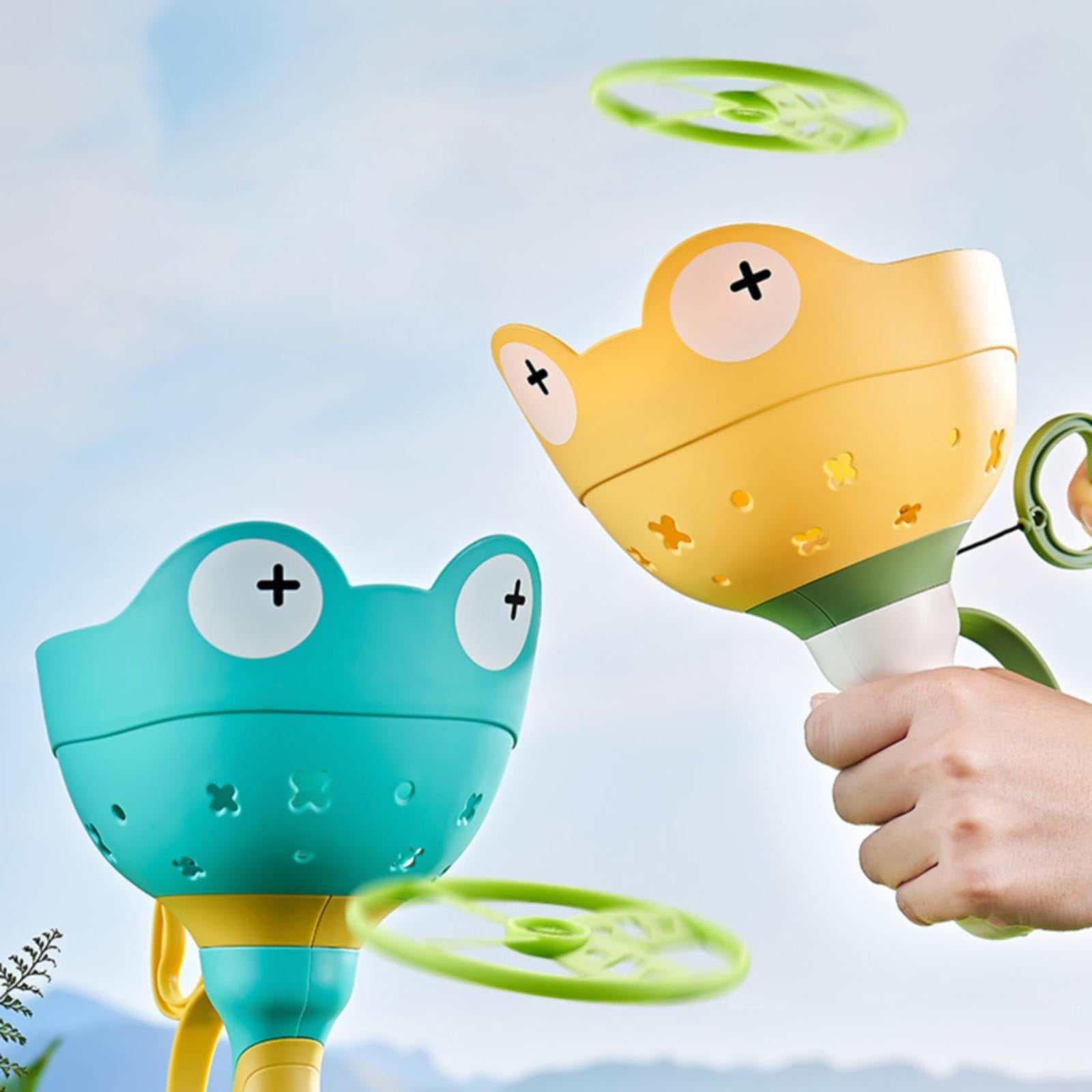 LGHDIWN Outdoor Toys for Kids Ages 4-8: Flying Disc Launcher Toys Manual Capture Catching Outdoor Games for 3 4 5 6 7 8 Years Old - Outside Toys for Toddlers 3-5