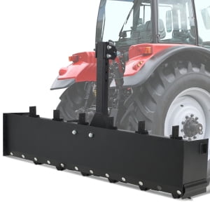 Ataucjin Tow Behind Box Scraper with 55 Inch Width, 3-Point Tow Behind Box Scraper, Heavy Duty Garden Lawn Mower Tractor Box Blade, Ideal for Leveling Grading Landscaping, Black