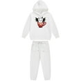 thumbnail image 4 of SYMOID Boys White Ghost Graphic Hoodie & Jogger Set, 2-Piece Tracksuit for Kids Hall-oween Outfit & Casual Tops,Size 6 T, 4 of 5