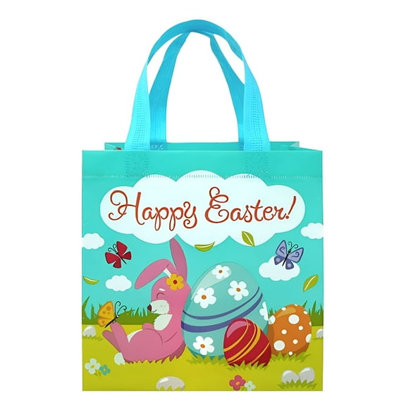 GASTROPOD Storage case Easter Non Woven Bags With Handle Happy Easter Bags With Reusable Easter Goodie Bags Bunny Bags Easter