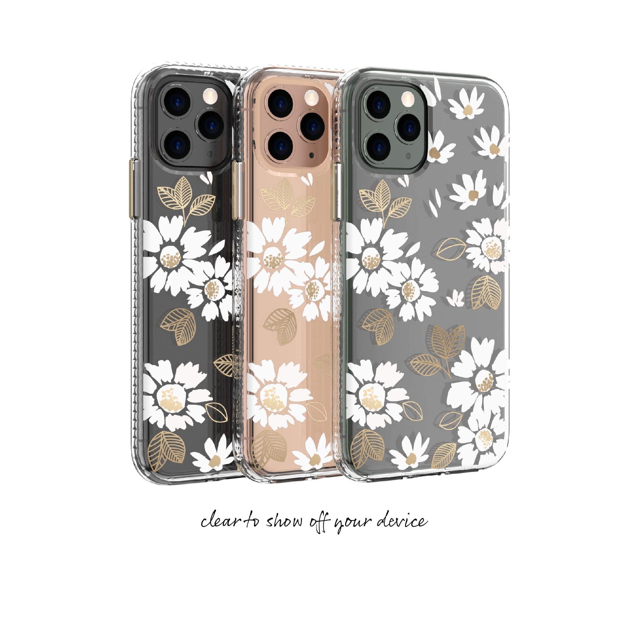 Clear White Floral Phone Case for iPhone 11 Pro