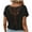 #076-Black, variant on Women's Oversized Short Sleeve T-Shirt, Casual Drop Shoulder Top with Roll-Up Cuff Sleeves for Summer