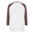thumbnail image 6 of CheerKidz Women's Patchwork Design 3/4 Sleeve V-Neck Pullover Blouse Unique Shoulder Detail Fashion Tops Casual T-Shirt for Stylish Outfits(Brown,M), 6 of 7