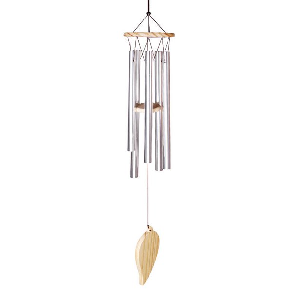 Campana de viento, campana de viento interior al aire libre con 6 tubos de aluminio, campana de viento metálica decorativa en el balcón del patio del jardín (plata) Shuxiu Wang 9024719153926