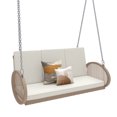 thumbnail image 3 of Uforic 3-Seats Wicker Hanging Porch Swing Chair Outdoor Rattan Patio Swing Lounge Chair 535lbs Capacity - Beige, 3 of 9
