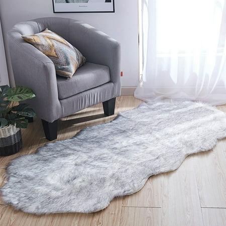 

Yipa Modern Mats Non-Slip Luxury Carpets Furry Cute Floor Rug Decor Living Room Sofa Grey 39*28 Inch