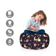 thumbnail image 2 of Cartoon Storage Toy Bag Chair, Snowy Cheerful Dog Cozy Hat and Stars, Stuffed Animal Organizer Washable Bag, Large Size, Dark Purple Dried Rose, by Ambesonne, 2 of 3