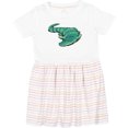 thumbnail image 3 of Inktastic Cute Sleepy Alligator Green Alligator Design Girls Toddler Dress, 3 of 5
