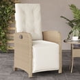 thumbnail image 1 of vidaXL Chaise de Jardin Inclinable d'Extérieur avec Repose-Pieds - Rotin Poly Beige, 1 of 5