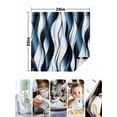 thumbnail image 4 of Blue Striped Ombre Cloth Napkins Set of 8 Reusable Dinner Napkins, Modern Blue Moire Geometric Cocktail Napkin Washable Table Napkins for Wedding/Holiday Party/Baby Shower 20"x20", 4 of 7