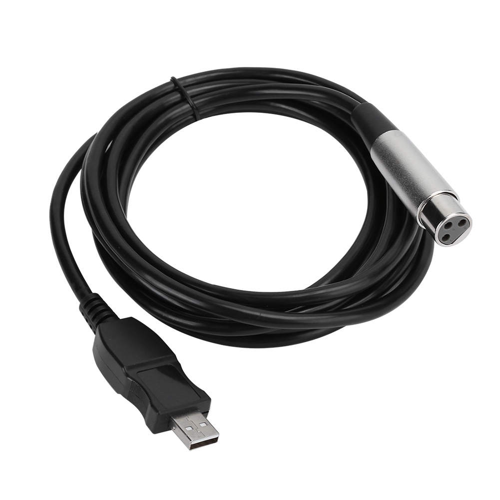 Tebru USB to XLR Cord,Microphone Mic Link Cable Adapter USB to XLR Microphone Link Cable Cord 3