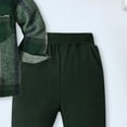 thumbnail image 4 of newwalpole Toddler Boy Clothes 2Pcs Flannel Plaid Shirt and Sweatpants Outfits Fall Winter Boys Clothing Green for Size 4-5 Years, 4 of 5