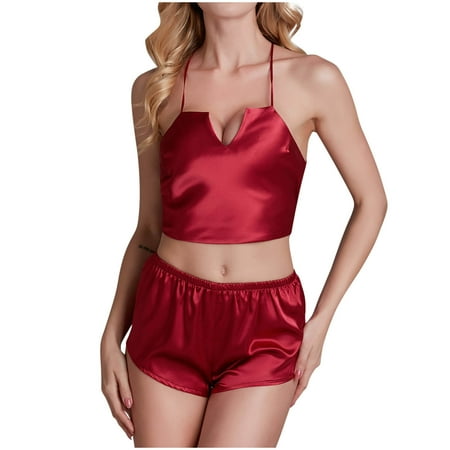 

Ladies Charming Comtable Solid Color Frenulum Pajamas Vest Shorts Nightgown Home Clothes Women Sexy Naughty Lace Strappy Teddy Babydoll Exotic Lingerie A617-17338