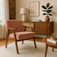 thumbnail image 2 of Homy Casa Mid-Century Accent Chair，Armchair for Living Room and Reading Nook, Pink, 2 of 10