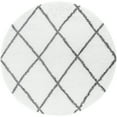 thumbnail image 3 of Bliss Rugs Transitional Diamond 5'3'' Round White and Gray Polypropylene Indoor Area Rug, 5'3'' Round, 3 of 8