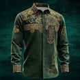 thumbnail image 4 of Men's St Patricks Day Button Printed Down Long Sleeve St Patrick's Shirt Button Festival 4 Leaf Soft Classic Irish Print Four Leaf St Patrick's Men's Printed Button Down Shirt (Green,4XL), 4 of 4