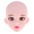 thumbnail image 2 of Escultura de cabeza de muñeca femenina de plástico suave con ojos marrones para accesorio de piezas de muñeca 1/4, 2 of 9