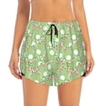 thumbnail image 2 of Picia Cute Frog2 Pattern Women's 2 in 1 Athletic Running Shorts High Waisted Workout Casual Gym Sweat Shorts with Comfy Liner Zipper Pockets-Small, 2 of 9