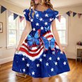 thumbnail image 2 of Edvintorg 4Th Of July Dresses for Girls Graphic Ruffle Hem Lightweight A Line Dress Crewneck Flutter Sleeve Casual Dress Size 5-14, 2 of 8