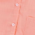 thumbnail image 5 of Kddylitq Summer Button Down Shirts for Women Cotton Linen Collared Tops Short Sleeve Gauze Blouses 2024 Casual Work Clothing Pink S, 5 of 5