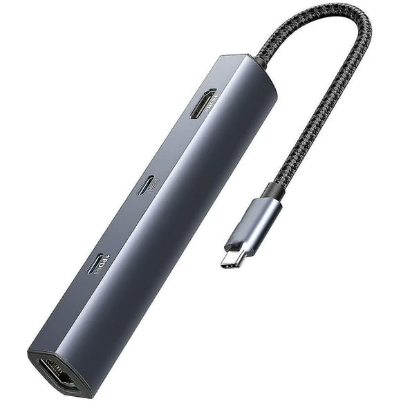 Sxbd Usb C Hub, Powerexpand 6-in-1 Usb C Pd Ethernet Hub With 65w Power Del