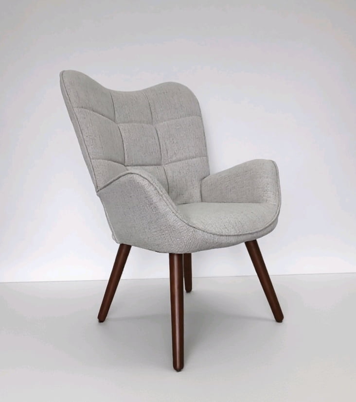 Garvee Upholstered Chairs for Dining Table, Mid Century Faux Leathern Kitchen Chairs with Metal Legs, Farmhouse High Back Dinning Chair for Kitchen, Dining Room, Living Room, Restaurant Light gray