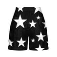 thumbnail image 4 of QUNYINEY Star Shorts Women Bermuda Elastic Waist Casual with Pockets Loose Summer Drawstring Shorts, 4 of 5