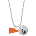 thumbnail image 1 of Delight Jewelry Acrylic 3/4" Orange Megaphone Silvertone Script Initial Disc - & - Charm Necklace, 20"+3", 1 of 4