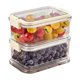 thumbnail image 1 of Contenedor refrigerador aislado de 2 niveles con H le, a prueba de fugas, apilable, organizador de refrigerador para camping, picnic, viajes, caja de almacenamiento de alimentos portátil con bolsa de, 1 of 9
