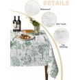 thumbnail image 2 of Green Botanical Table Cloth, Watercolor Spring Floral Summer Waterproof Tablecloth for Square Tables, Reusable Washable Fabric Table Cover for Restaurant Kitchen Dining Tables 60"x60", 2 of 6