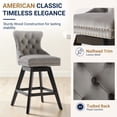 thumbnail image 4 of Swivel Counter Height Bar Stools Set of 2, LEGAHOME Farmhouse Velvet Bar Stools with Back for 34–38" Kitchen Island, Armless Wooden Bar Chairs for Home Bar, Gray (Set of 2), 4 of 9
