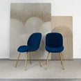 thumbnail image 7 of Berwick Mid Century Modern Velvet Chair with Gold Metal Leg in Blue Set of 2, 7 of 7