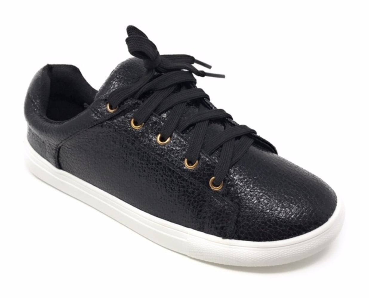 Forever Young Women's Metallic Textured Lace up Sneakers - Walmart.com