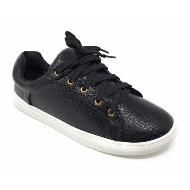 Forever Young Women's Metallic Textured Lace up Sneakers - Walmart.com