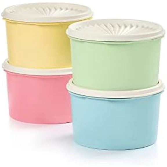 8 Piece Food Storage Canister Set in Vintage Colors, Dishwasher Safe and BPA Free (4 Containers, 4 Lids)