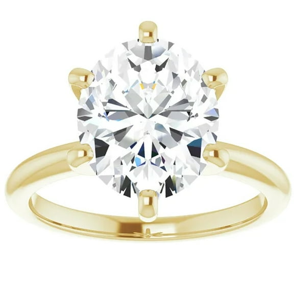 Pompeii 3 Ct Oval Moissanite Solitaire Engagement Ring 14k Yellow Gold (H/I,VVS1)