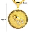 thumbnail image 2 of Vintage Jewelry 14K Yellow Gold Pendant Necklace Zircon Prayer Praying Hand Non-fading Men's Necklace Gift Accessory, 2 of 5