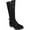 Black Waxy Suedette, variant on White Mountain Womens Giorgia Faux Leather Riding Boots Black 6.5 Medium (B,M)