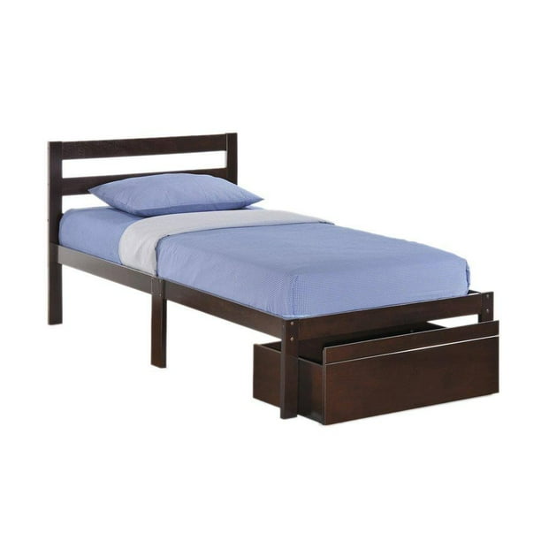 night & day furniture bedtogo chocolate finish bed frame, twin
