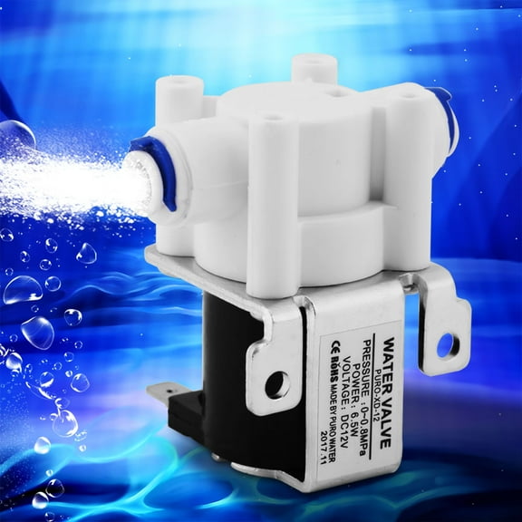 Mgaxyff Water Valve 12V, Solenoid Valve,1pc DC 12V Water Electric Solenoid Magnetic Purifier Valve Quick Connect Normally Close